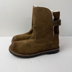 Birkenstock Uppsala Women's Brown Suede Shearling Lined Winter Boots Sz US 7